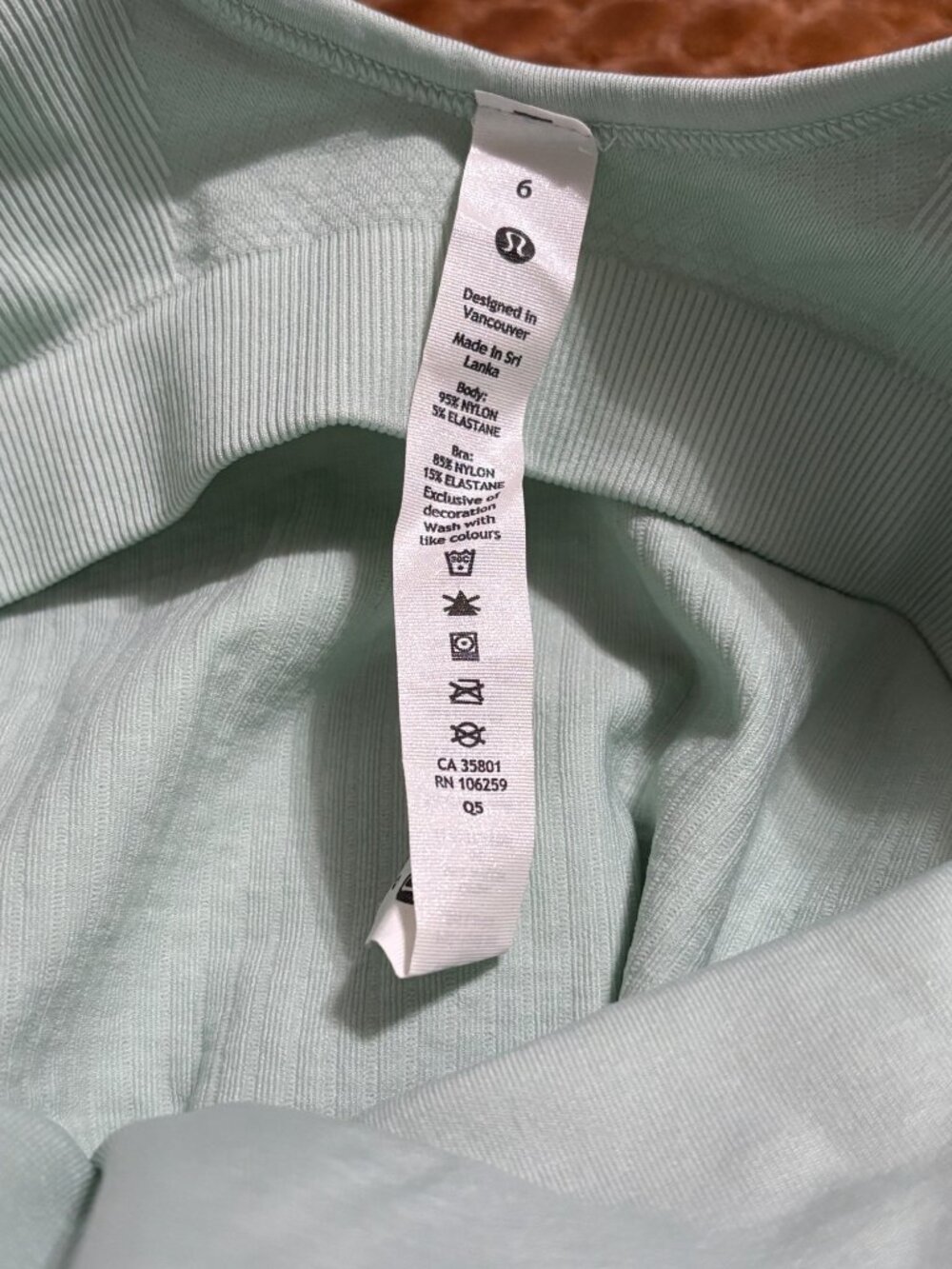 NWOT New Lululemon Ebb To Street Yoga Bodysuit Light Support Delicate Mint 6 B/C - Picture 6 of 8